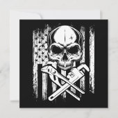 配管工アメリカ国旗の配管ツールツールのジョブギフト 招待状 (正面)