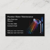 配管工クールテーマシャワー水事業カード 名刺 (正面)