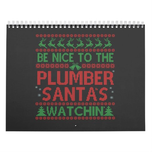 配管工サンタの見張りに優しいおもしろい カレンダー (カバー)