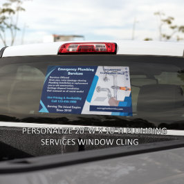 配管工サービス事業用バンのカスタマイズ ウィンドウサイン