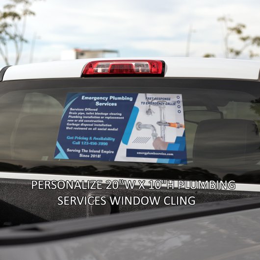 配管工サービス事業用バンのカスタマイズ ウィンドウサイン