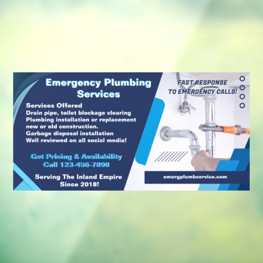 配管工サービス事業用請負業者バンをカスタマイズ ウィンドウサイン (シート3)