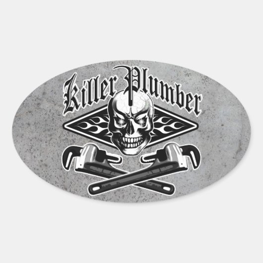 配管工スカル:キラー配管工3.1 楕円形シール (正面)