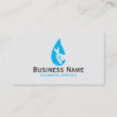 配管工ハンドレンチウォータードロップ配管サービス 名刺 (正面)