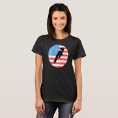 配管工パイプレンチ配管工アメリカ国旗Plu Tシャツ (正面フル)