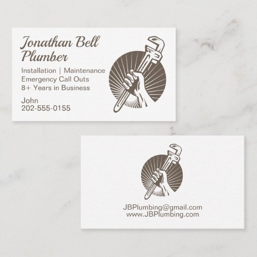 配管工レンチ配管 名刺 (正面/裏面)