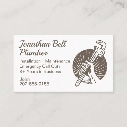 配管工レンチ配管 名刺 (正面)