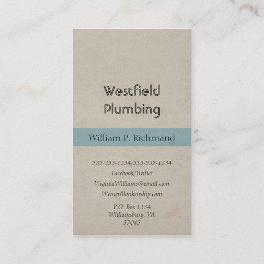 配管工ヴィンテージ 名刺 (裏面)