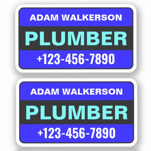 配管工事名と電話番号：プロフェッショナル配管 シール (正面)