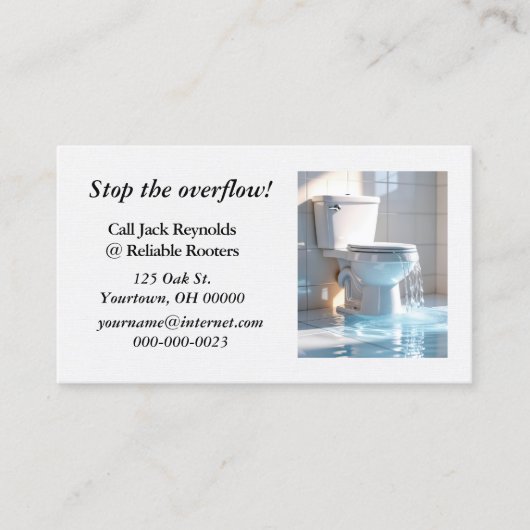 配管工事用の溢れ出るトイレ 名刺 (正面)