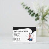 配管工事請負業者モダンの名刺 名刺 (スタンド正面)