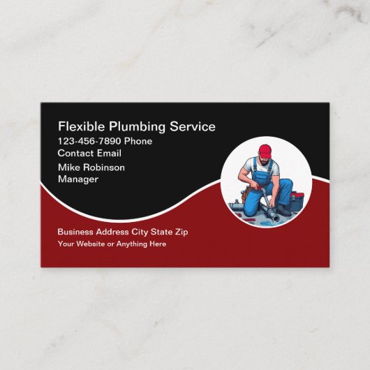 配管工事請負業者モダンの名刺 名刺 (正面)