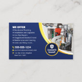 配管工士請負業者ブルー金ゴールド 名刺 (裏面)