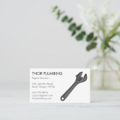 配管工業者用手下整備士レンチカッコいい 名刺 (スタンド正面)