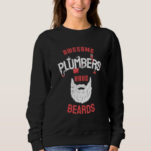 配管工素晴らしは皮肉補修パパを持っている スウェットシャツ (正面)