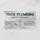 配管工請負業者のハンドマニュカッコいいーコンクリートの質感 名刺 (正面)