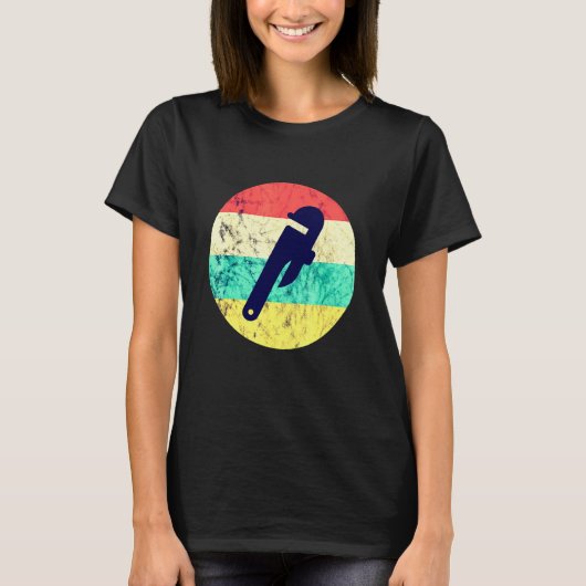 配管工配管工事請負業者パイプ配管工サンセットパイプ Tシャツ (正面)