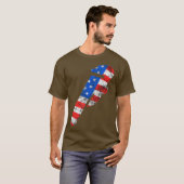 配管工 パイプフィッター パイプ アメリカ国旗 4日 Tシャツ (正面フル)