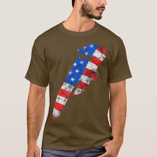 配管工 パイプフィッター パイプ アメリカ国旗 4日 Tシャツ (正面)