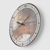 配管工-入浴時間 ラージ壁時計 (傾斜)