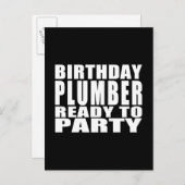 配管工：誕生日配管工パーティー準備完了 インビテーションポストカード (正面/裏面)