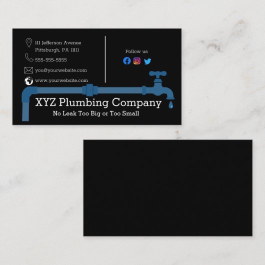 配管工 |配管工場 名刺 (正面/裏面)