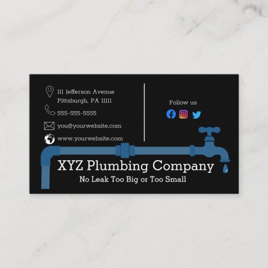 配管工 |配管工場 名刺 (正面)