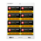 配管工 – 24時間緊急用配管サービス ラベル (フルシート)