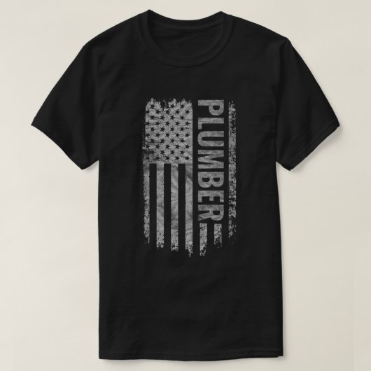 配管工 USA フラグ ダストレスデザイン Tシャツ (デザイン正面)