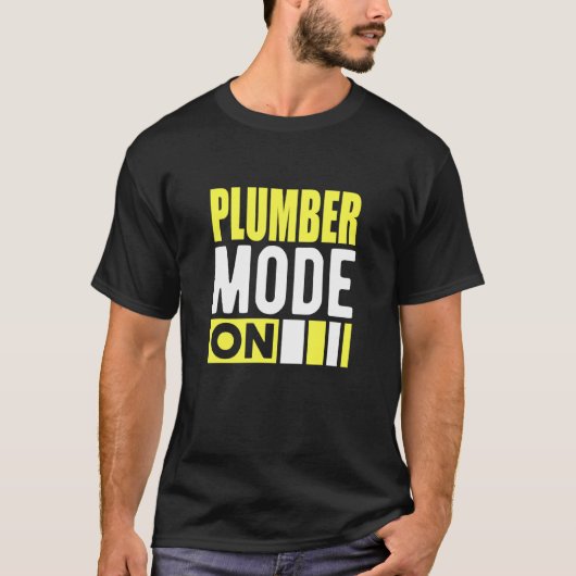 配管機上の配管工モード Tシャツ (正面)
