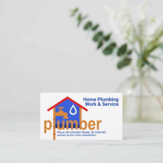 配管漏れ蛇口ホーム 名刺 (スタンド正面)