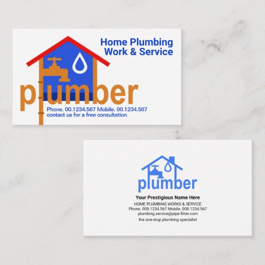 配管漏れ蛇口ホーム 名刺 (正面/裏面)