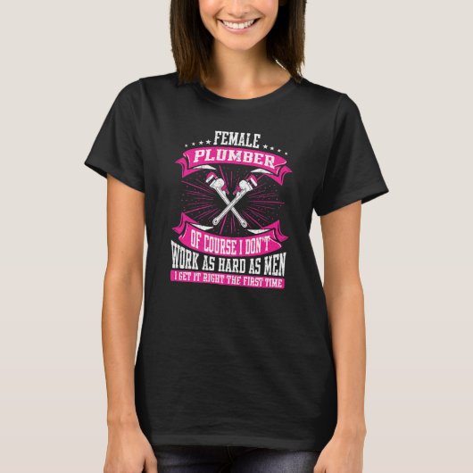 配管用の女性配管工 Tシャツ (正面)