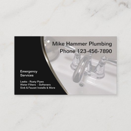 配管用モダンシンク水栓デザイン 名刺 (正面)