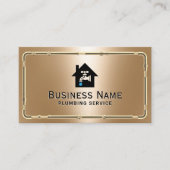配管用水栓ロゴ金ゴールド配管機 名刺 (正面)