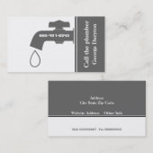 配管用灰色の白いタップの目を引く配管 名刺 (正面/裏面)