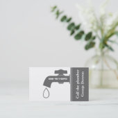 配管用灰色の白いタップの目を引く配管 名刺 (スタンド正面)