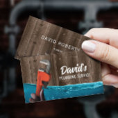 配管用管レンチ配管設備サービスヴィンテージ木材 名刺