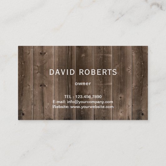 配管用管レンチ配管設備サービスヴィンテージ木材 名刺 (裏面)