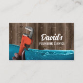 配管用管レンチ配管設備サービスヴィンテージ木材 名刺 (正面)