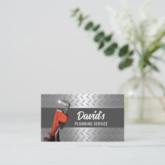 配管用管レンチ金属プロフェッショナル配管 名刺 (スタンド正面)