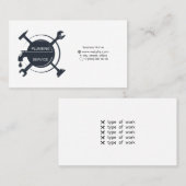 配管設備の修理およびサービス用の名刺 名刺 (正面/裏面)