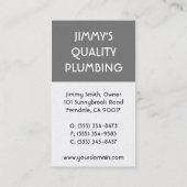 配管設備の修理 名刺 (裏面)