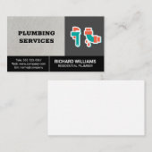 配管設備サービス |パイプレンチ漏出パイプアイコン 名刺 (正面/裏面)