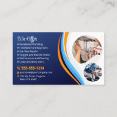 配管設備モダン青オレンジ 名刺 (裏面)