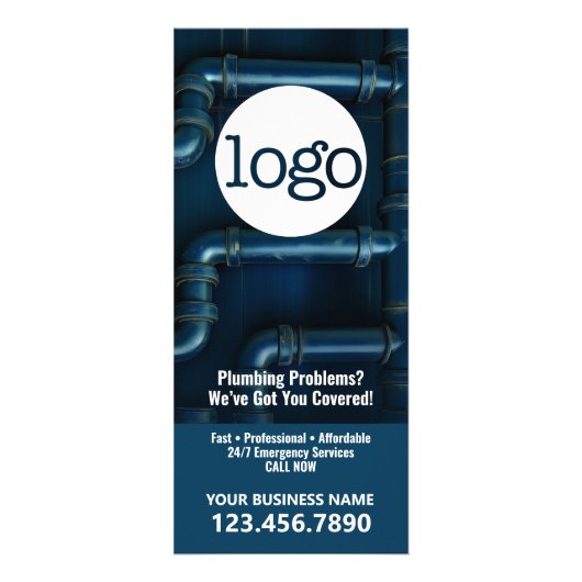 配管設備 – 中小企業配管工モダン ラックカード (正面)