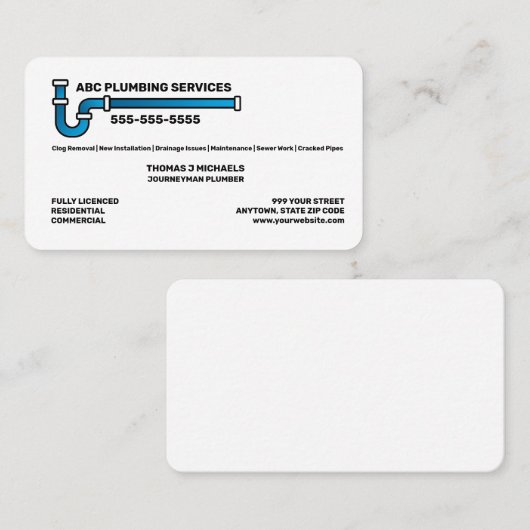 配管設備 名刺 (正面/裏面)