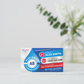 配管設備、配管設備、配管設備の修理 名刺 (スタンド正面)