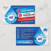 配管設備、配管設備、配管設備の修理 名刺 (正面/裏面)