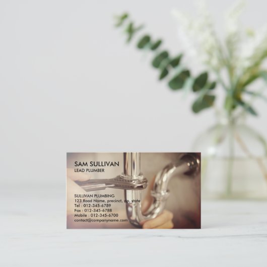 配管配管漏れ管 名刺 (スタンド正面)